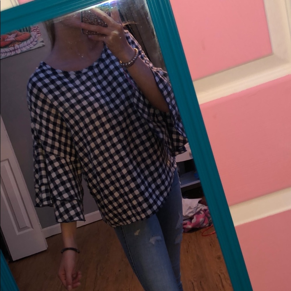 plaid top